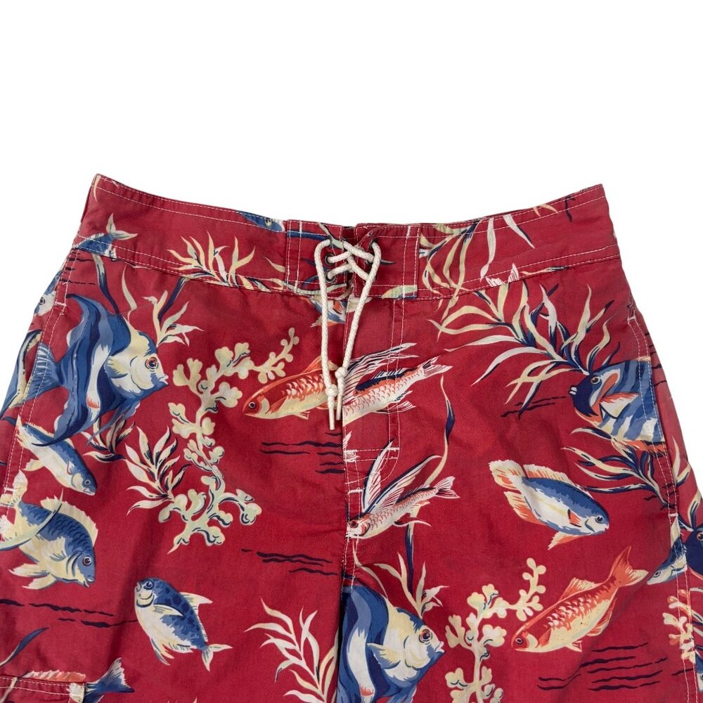 Polo By Ralph Lauren Boys Swim Board Shorts Large Red Fish Novelty Print Vintage - Picture 5 of 10